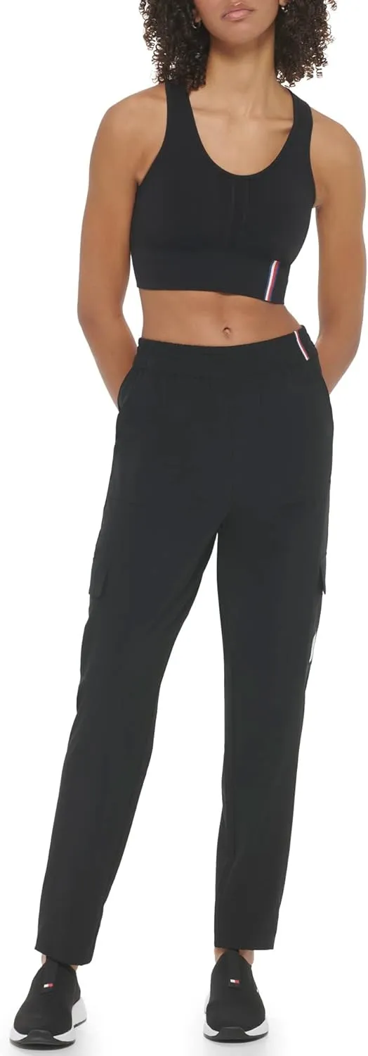 Tommy Hilfiger Women's Relaxed Fit Slant Pockets Luxe Street Active Fabric Cargo Pant
