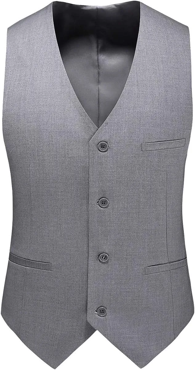 UNINUKOO Mens Suits 2 Piece Formal Suit Vest Pants with Tie Slim Fit Suits for Men Wedding Prom Tuxedo Dress Suit Set