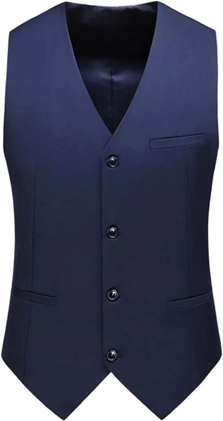 UNINUKOO Mens Suits 2 Piece Formal Suit Vest Pants with Tie Slim Fit Suits for Men Wedding Prom Tuxedo Dress Suit Set