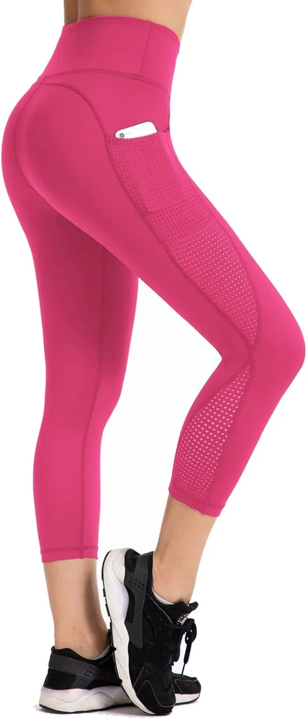 UURUN High Waisted Leggings for Women,Yoga Pants with Pockets, Tummy Control, Squat Proof, for Workout, Running