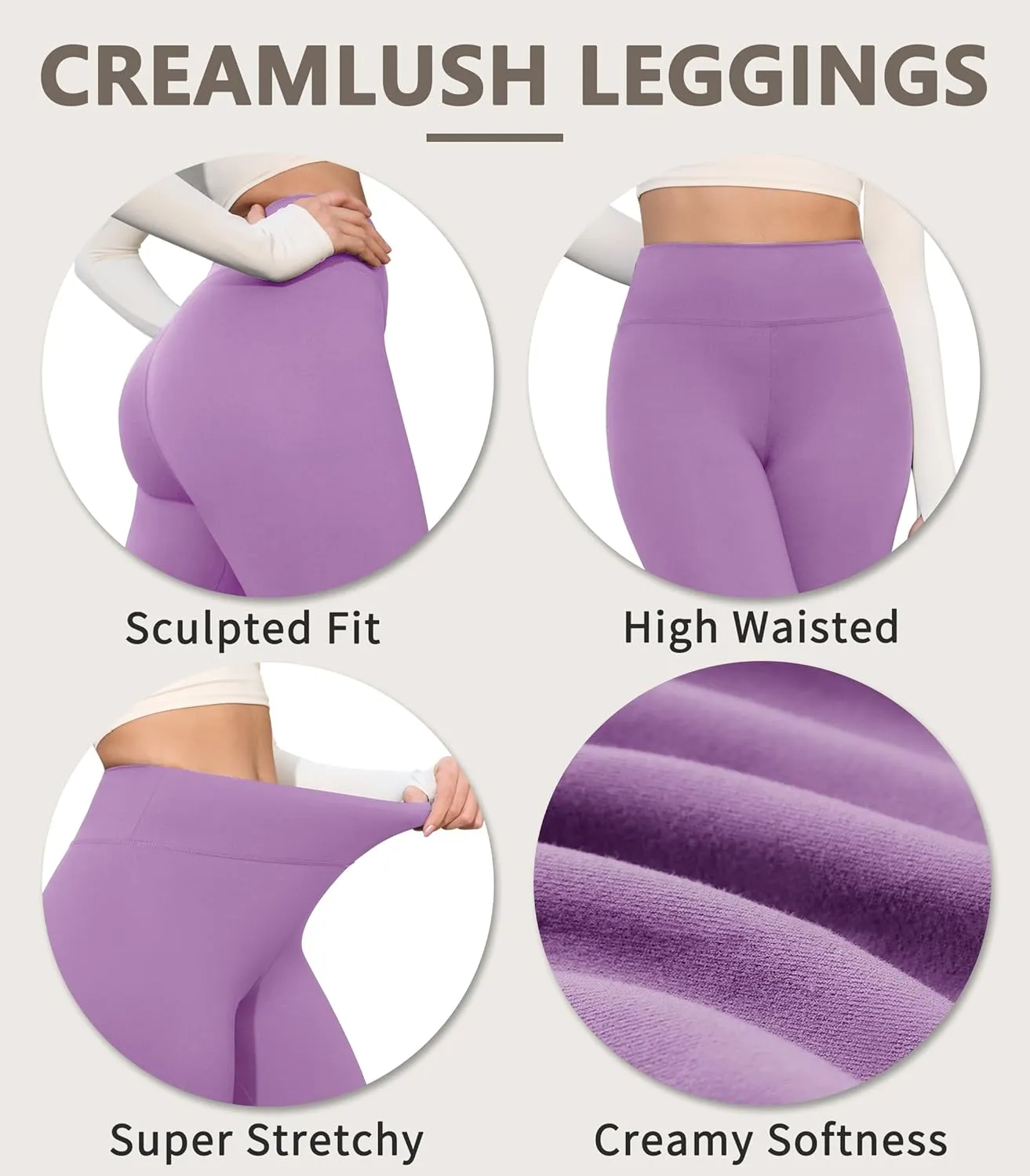 VALANDY Creamlush 4 Pack Capri Leggings for Women-High Waisted Stretchy Soft Yoga Lounge Pants(S-3XL)