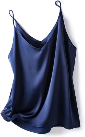 Van Royal Womens Camisole Tops Tees Tank Ladies Cami Tops Soft Satin Sexy V Neck Crop Top Elegant