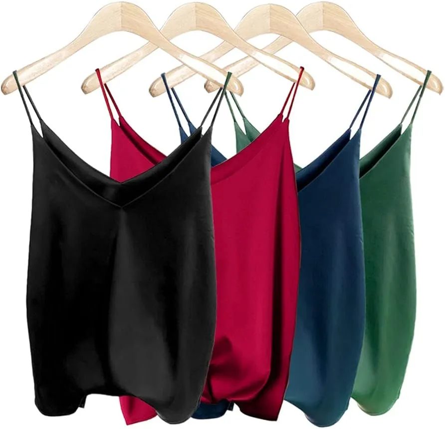 Van Royal Womens Camisole Tops Tees Tank Ladies Cami Tops Soft Satin Sexy V Neck Crop Top Elegant