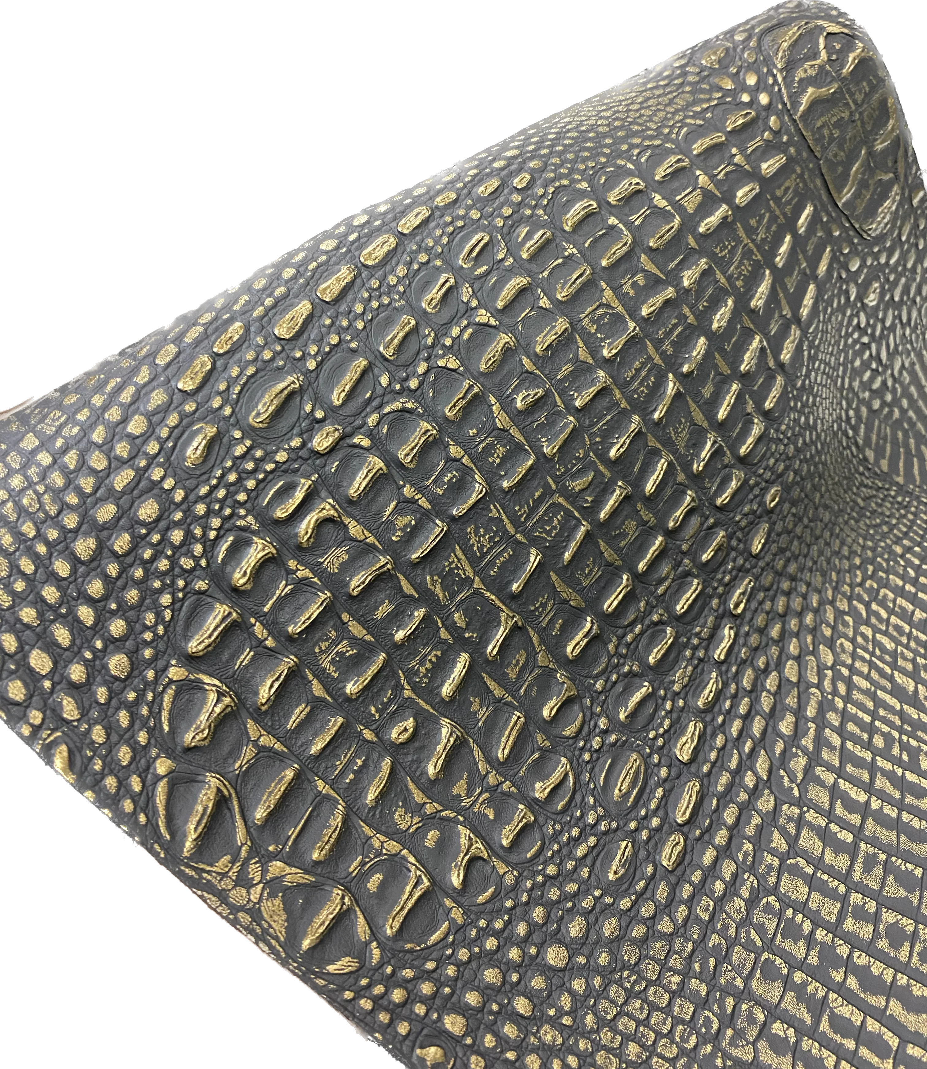 Vintage Gold Metallic Caiman Gator Vinyl / 30 Yard Roll