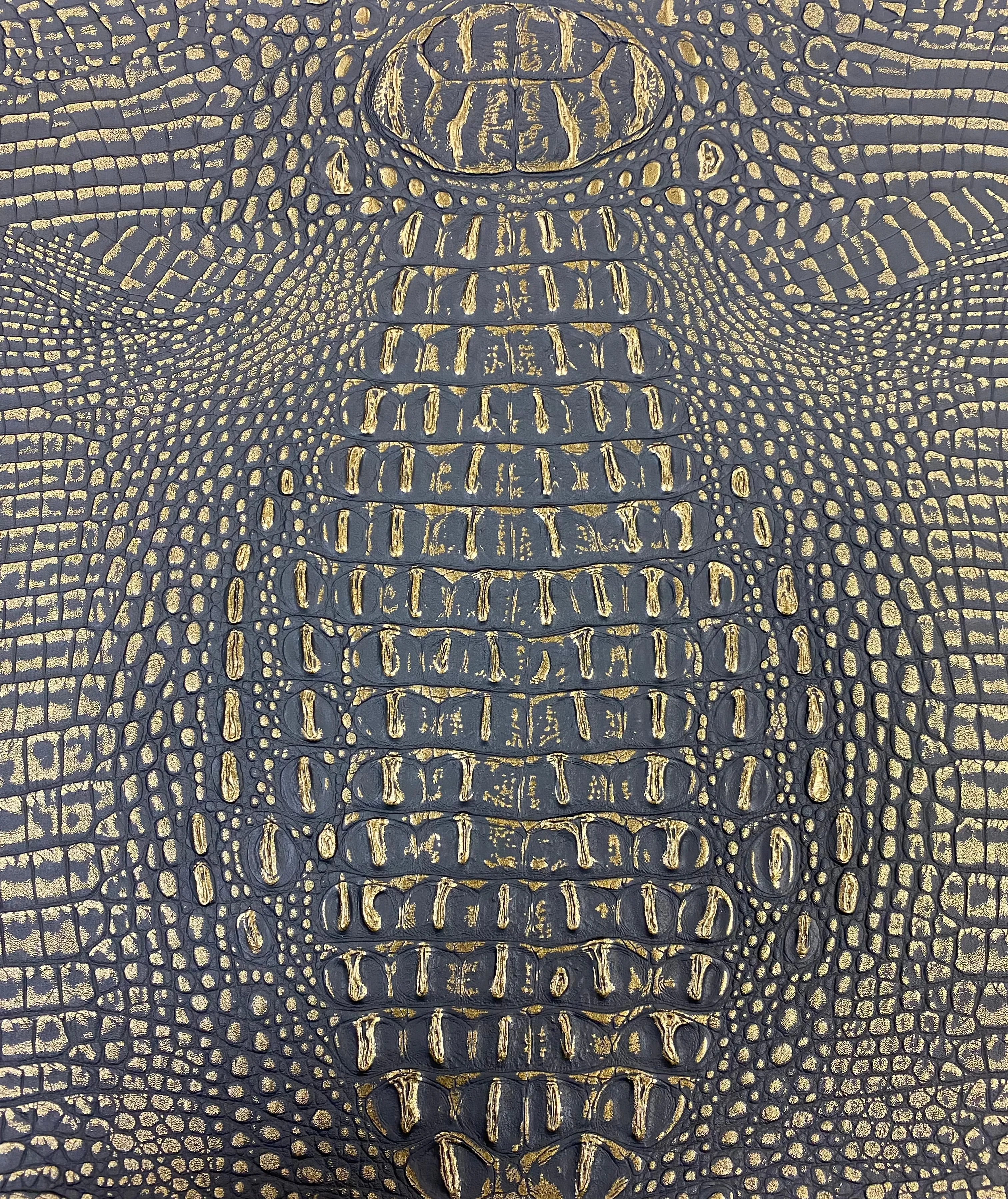 Vintage Gold Metallic Caiman Gator Vinyl / 30 Yard Roll