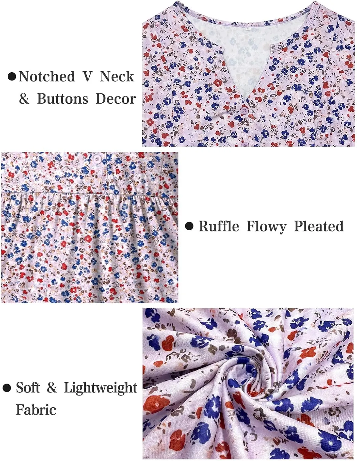 VISLILY Womens-Plus-Size-Sleeveless-Henley-Shirts Casual V Neck Summer Tank Tops Flowy Pleated Tunics Cute Buttons Up Blouses