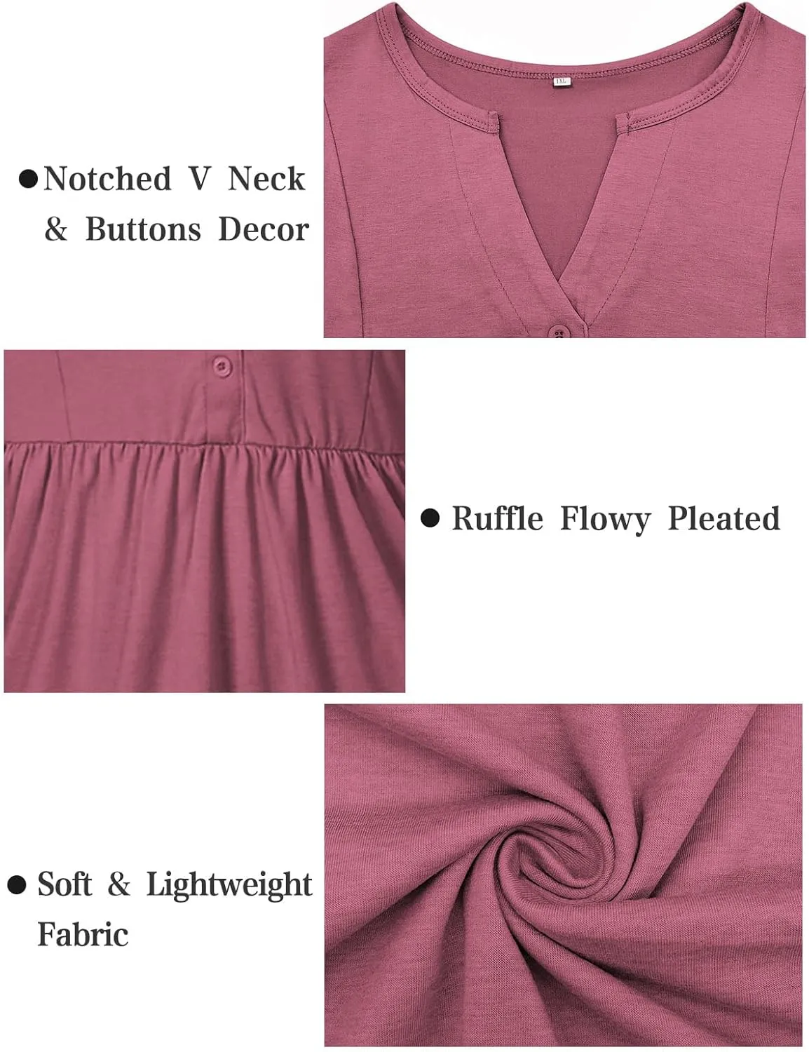 VISLILY Womens-Plus-Size-Sleeveless-Henley-Shirts Casual V Neck Summer Tank Tops Flowy Pleated Tunics Cute Buttons Up Blouses