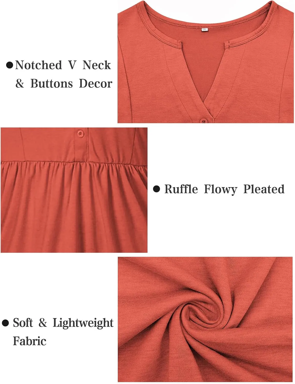 VISLILY Womens-Plus-Size-Sleeveless-Henley-Shirts Casual V Neck Summer Tank Tops Flowy Pleated Tunics Cute Buttons Up Blouses