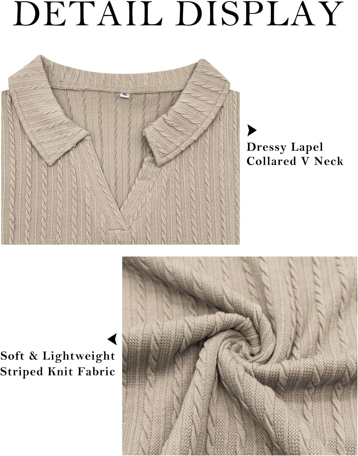 VISLILY Womens-Plus-Size-Tops-2025 Polo V Neck Shirts Lapel Collared Work Blouses Casual Long Sleeve Knit Tunics XL-5XL