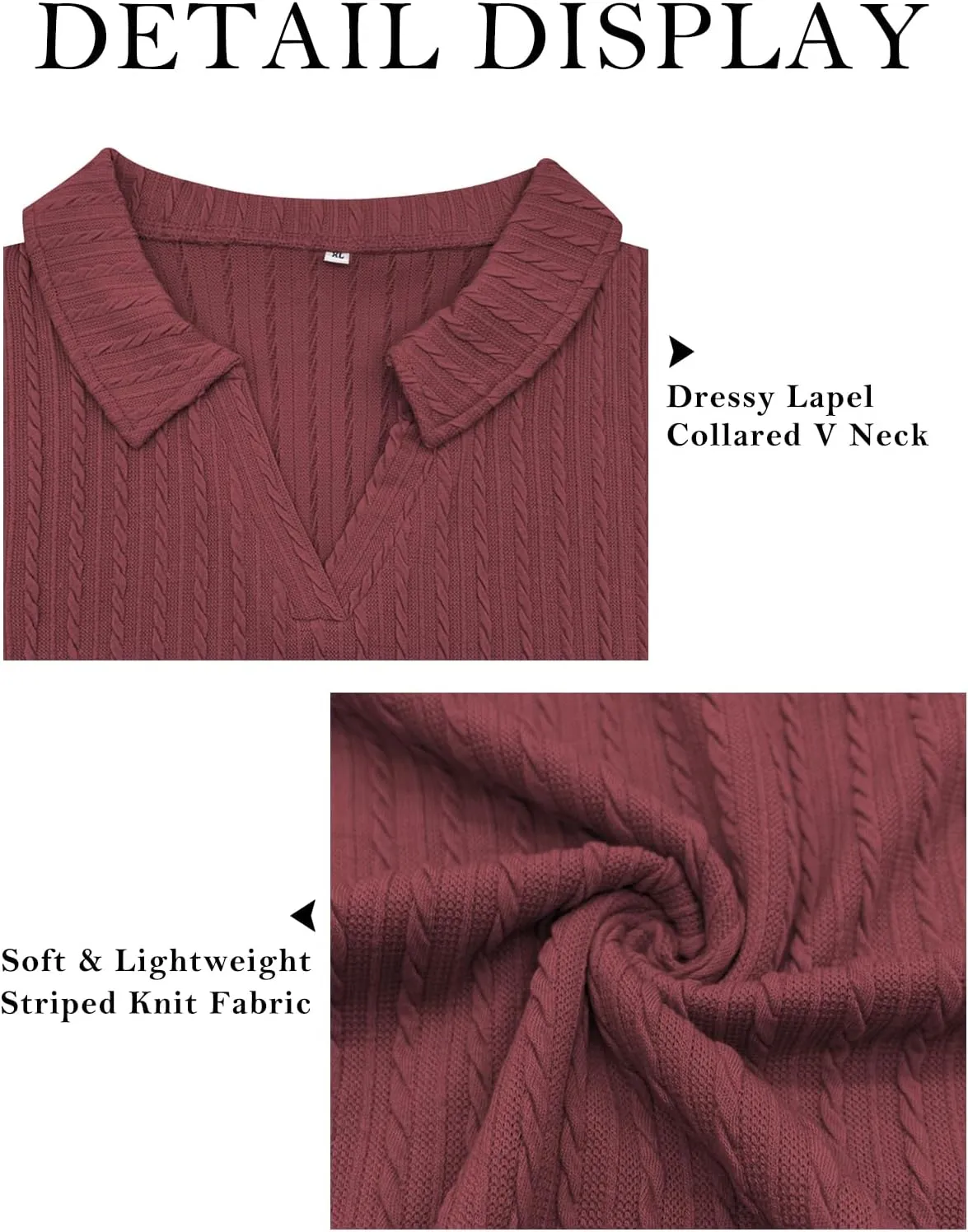 VISLILY Womens-Plus-Size-Tops-2025 Polo V Neck Shirts Lapel Collared Work Blouses Casual Long Sleeve Knit Tunics XL-5XL
