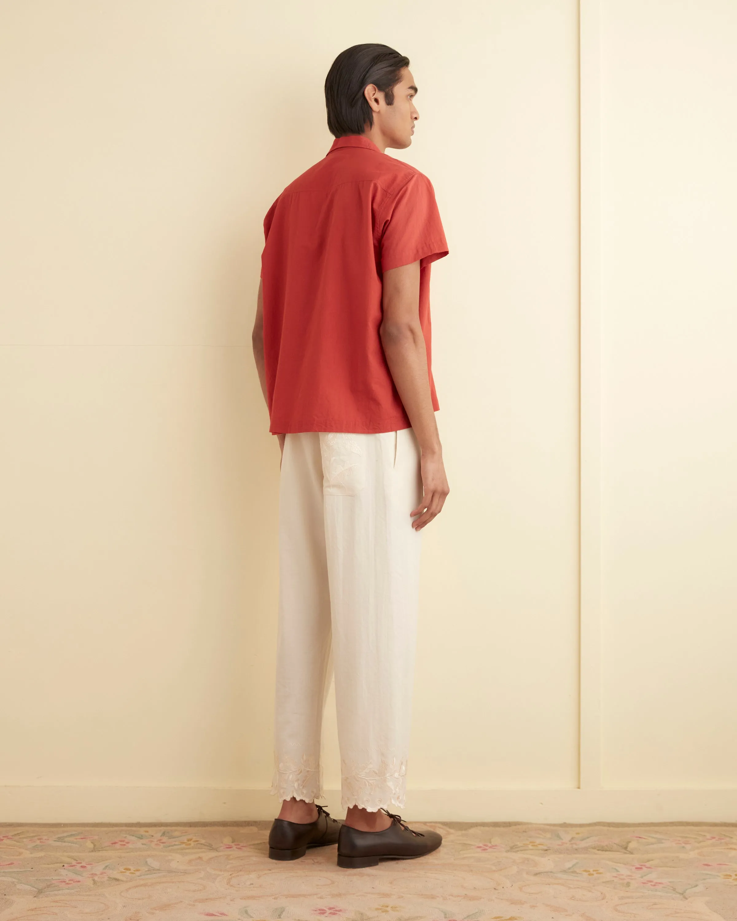 Voile Double Pocket Short Sleeve Shirt - Merlot