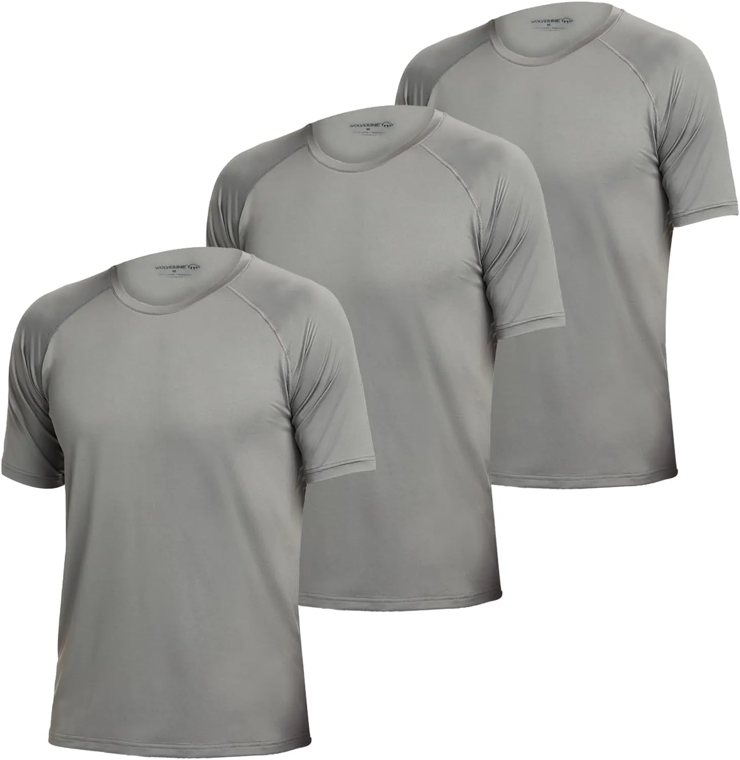 WOLVERINE Men's Undershirts Tagless Lightweight Soft T-Shirts Moisture-Wicking Crew Neck Tees for Men Short Sleeve, 3-Pack