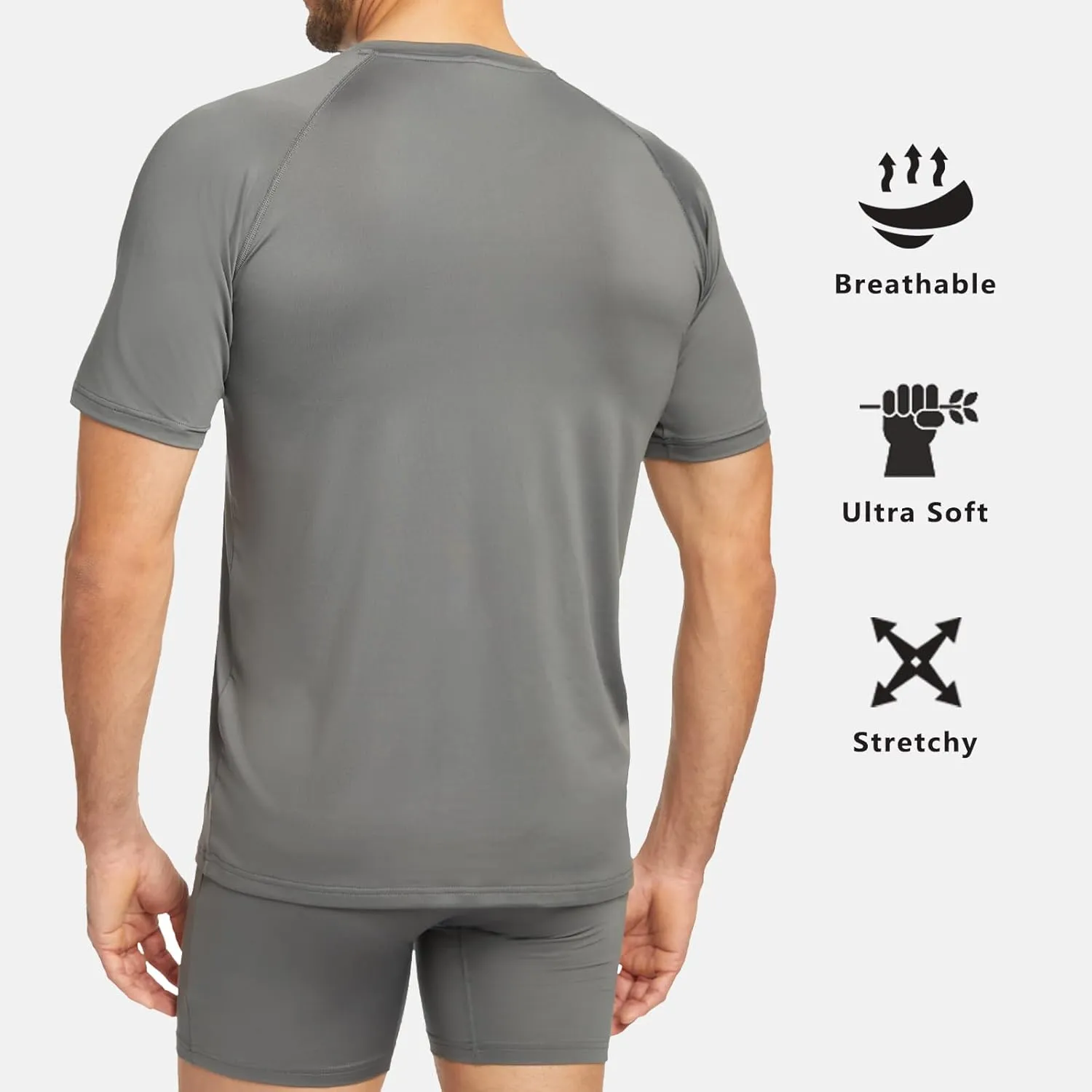 WOLVERINE Men's Undershirts Tagless Lightweight Soft T-Shirts Moisture-Wicking Crew Neck Tees for Men Short Sleeve, 3-Pack