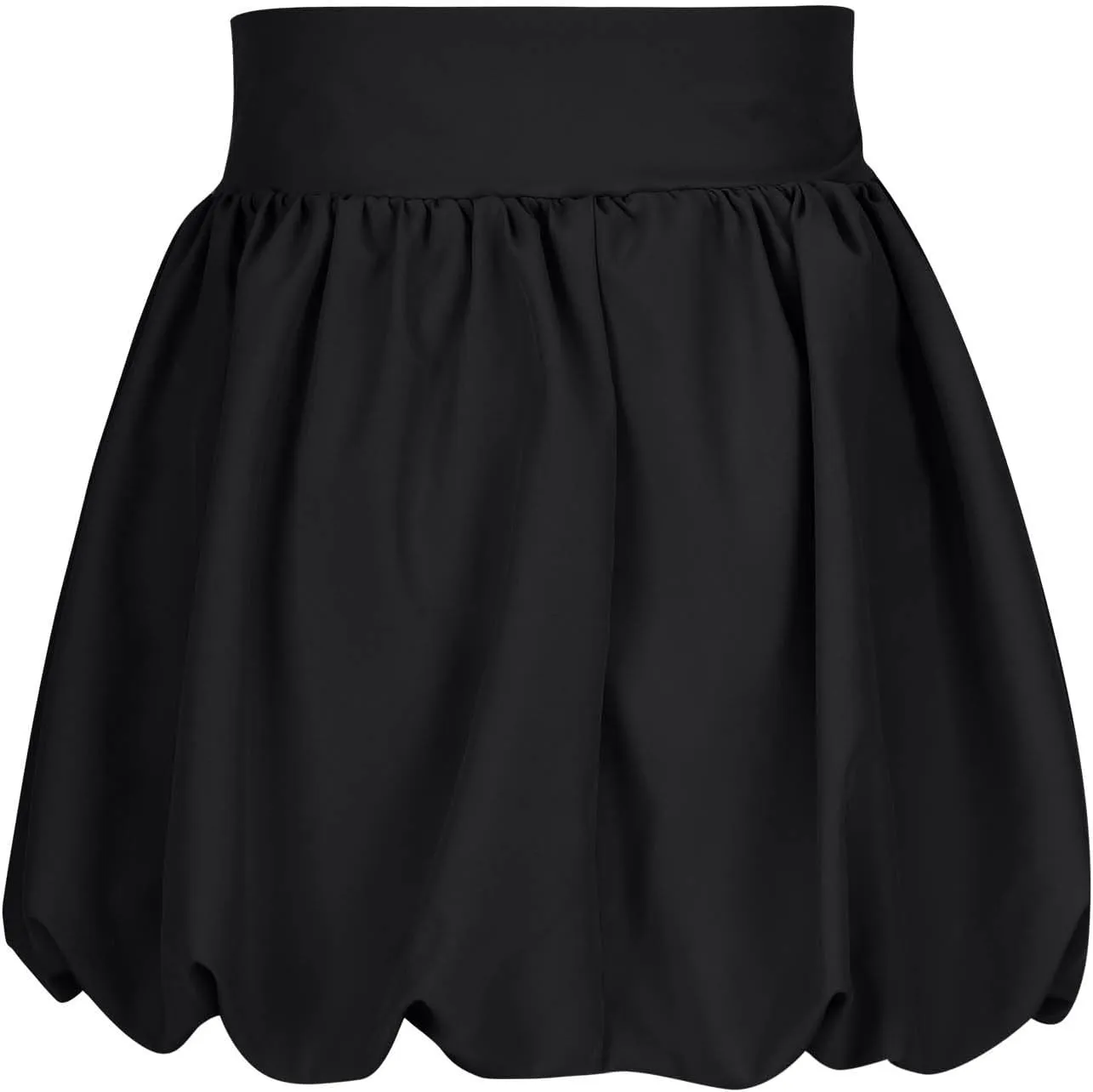Womens Bubble Mini Skirt Y2k Solid Color Ruffle Hem Pleated Short Puffball Balloon Short Skirts Party Clubwear