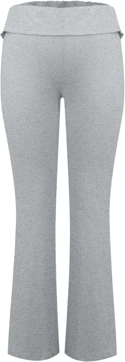 Womens Flare Leggings Fold Over Yoga Pants Y2K Low Rise Wide Leg Sweatpants Bell Bottom Buttery Soft Cotton Leggings