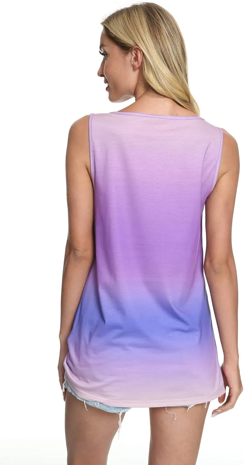 Womens Summer Tank Tops Twist Knot Casual Sleeveless Shirts Blouses Loose Fit Flowy Tunics Tops