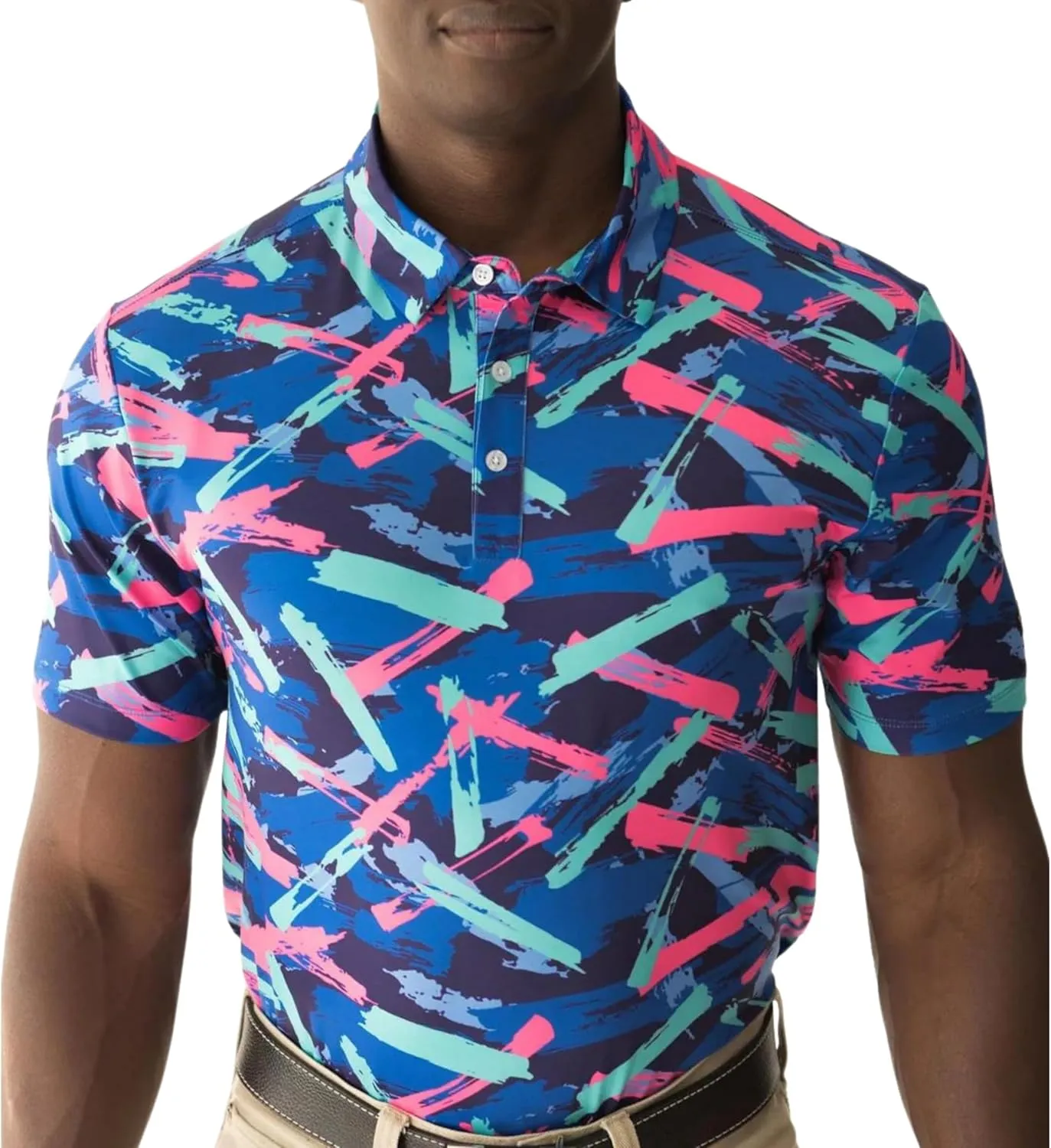 YATTA GOLF - Mens Golf Shirt Moisture Wicking Quick-Dry Short Sleeve - Standout Performance Casual Polo Shirts for Men