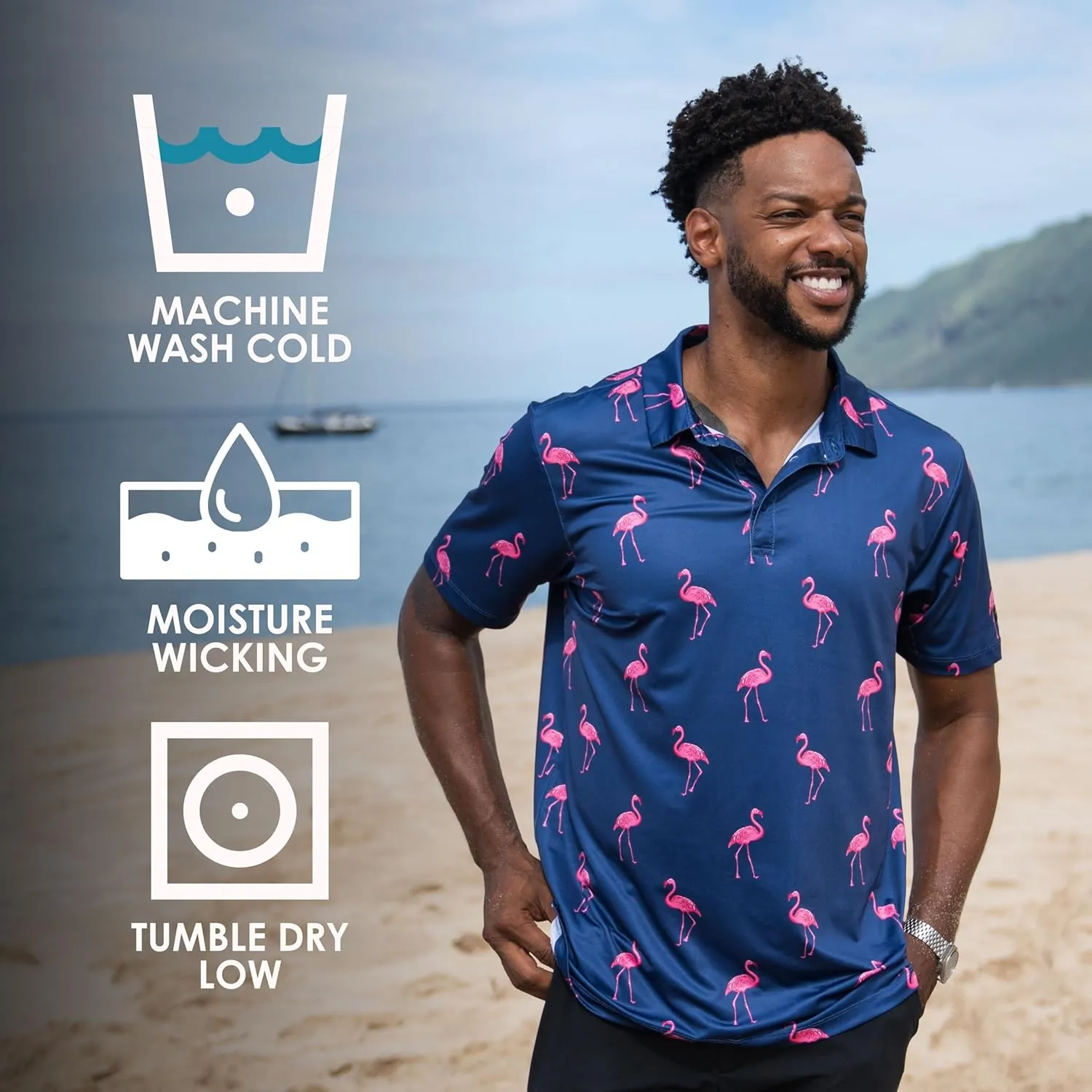 YATTA GOLF - Mens Golf Shirt Moisture Wicking Quick-Dry Short Sleeve - Standout Performance Casual Polo Shirts for Men